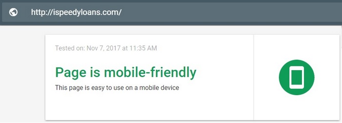 iSpeedy Loans mobile version
