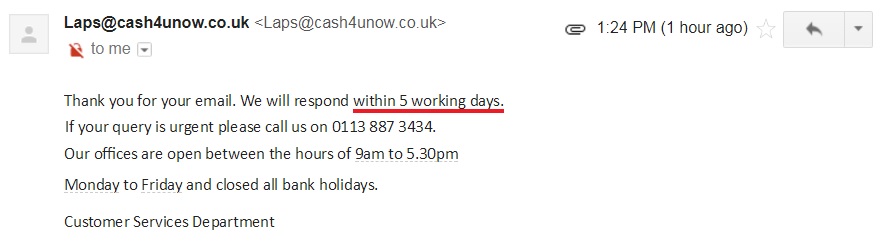 Cash4uNow customer support