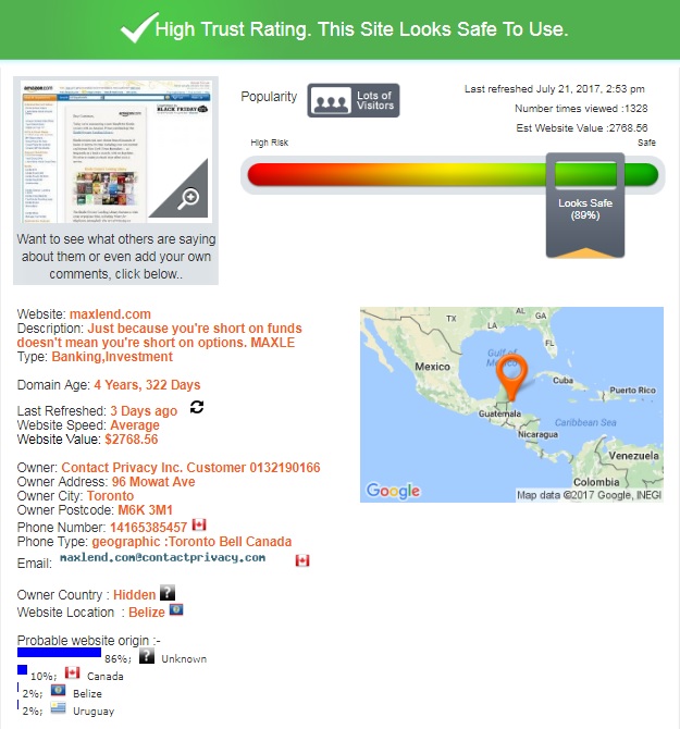 Maxlend scamadviser