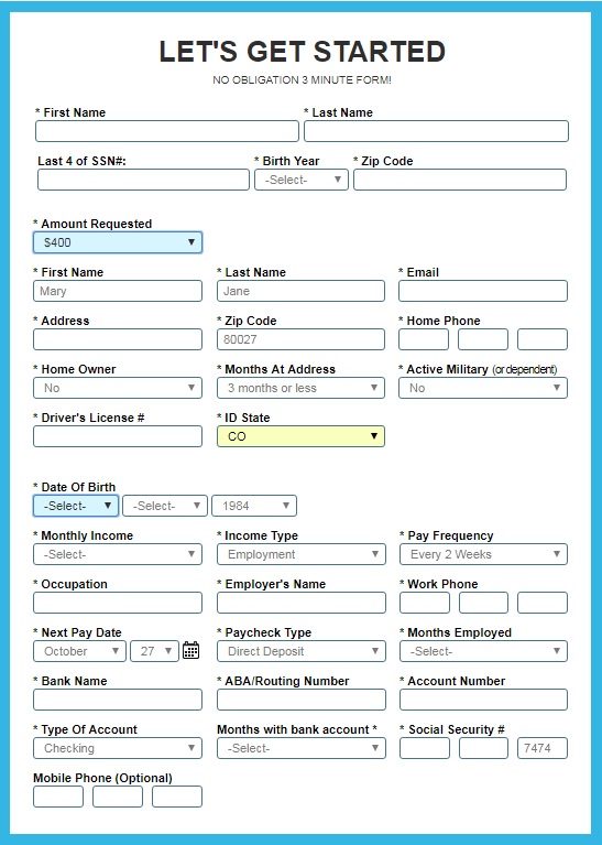 12MonthsLoansBadCredit application form