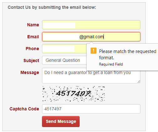 contact form