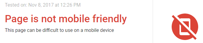 not mobile friendly